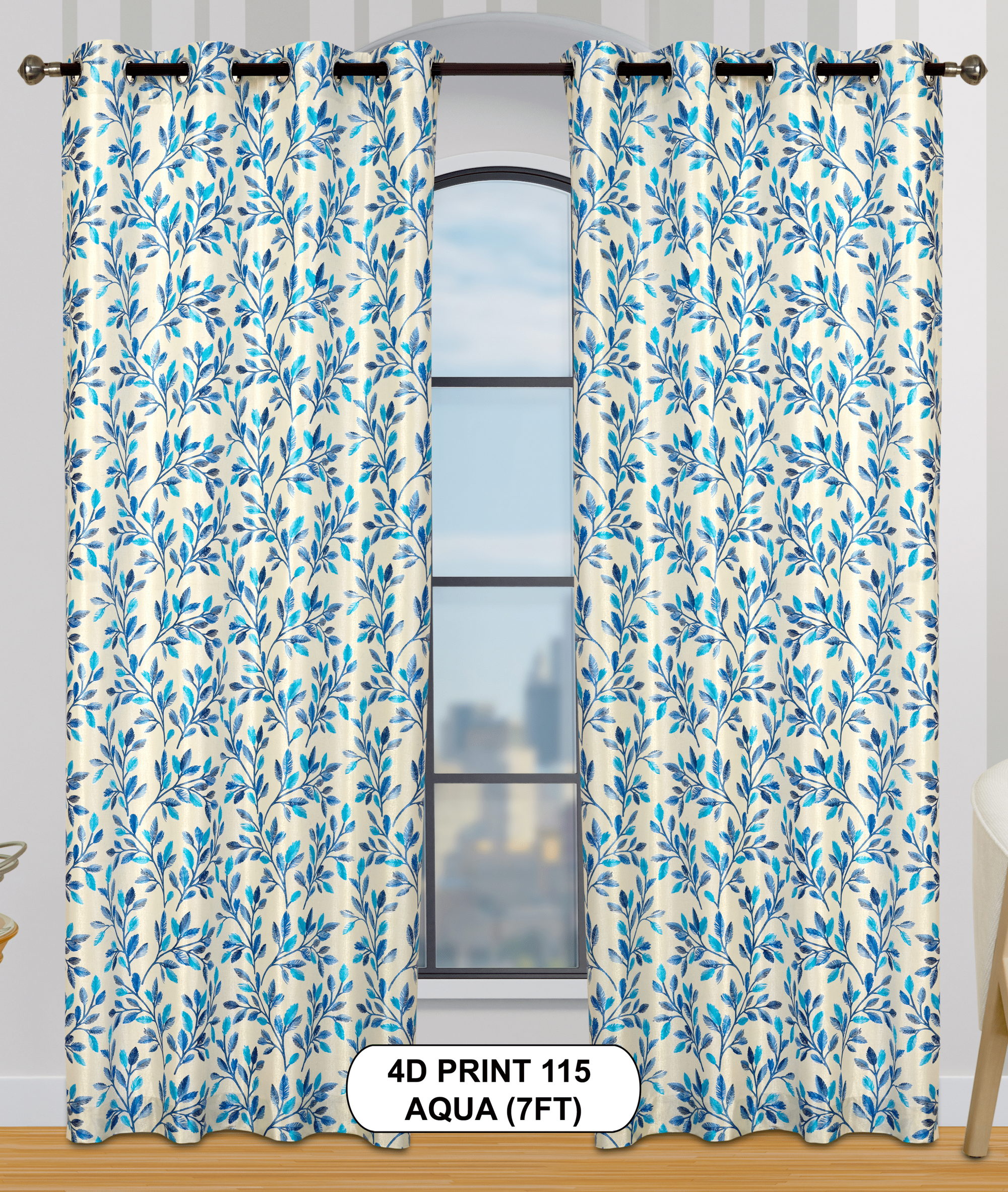 4D Print 115 Curtains | Luxurious Light-Filtering Elegance