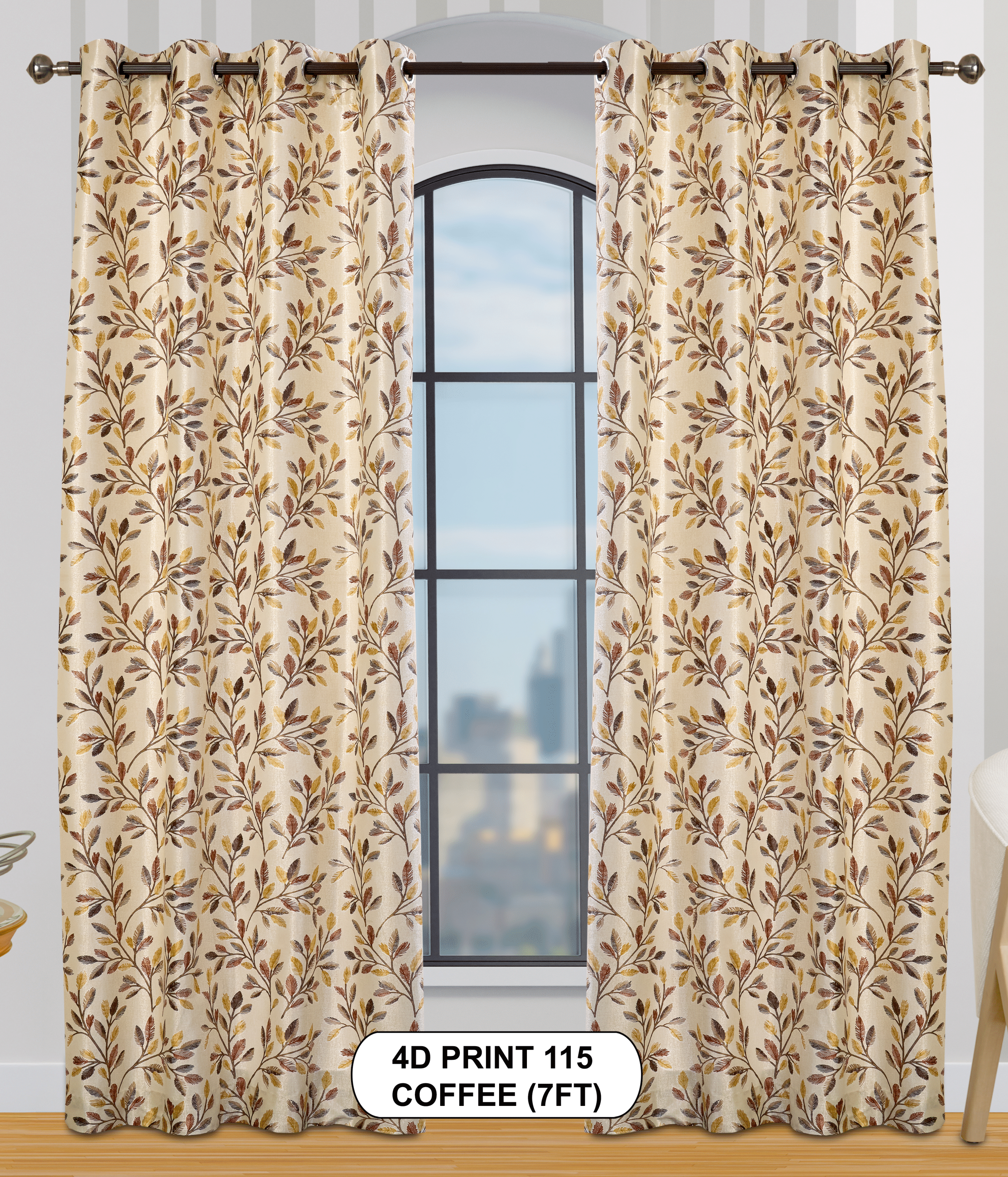 4D Print 115 Curtains | Luxurious Light-Filtering Elegance