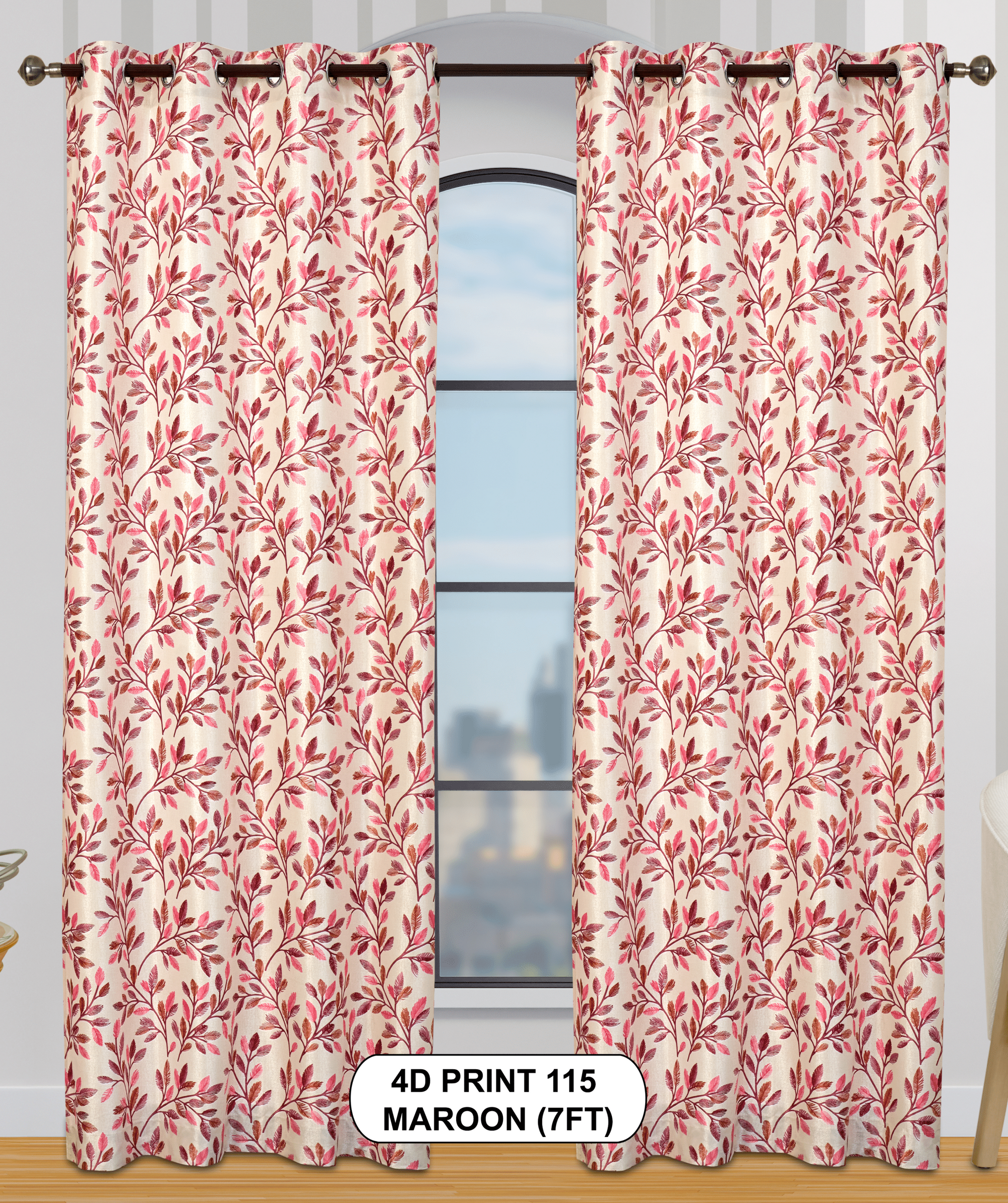 4D Print 115 Curtains | Luxurious Light-Filtering Elegance