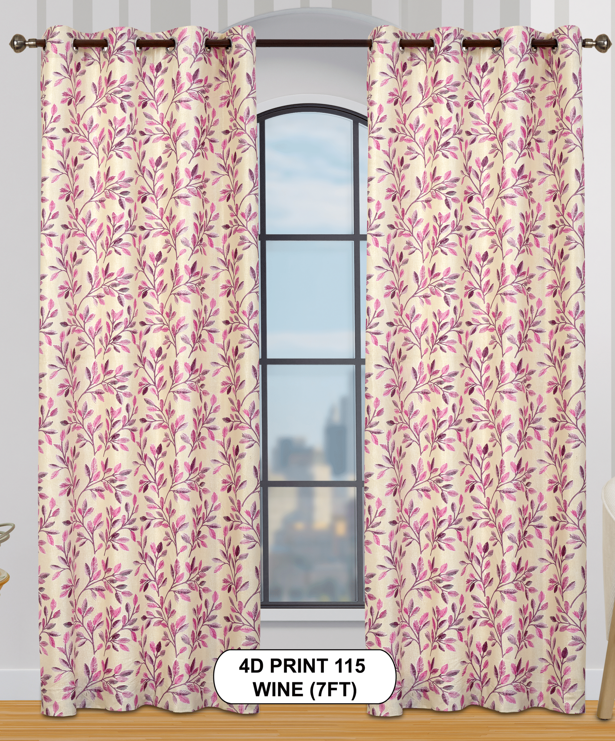 4D Print 115 Curtains | Luxurious Light-Filtering Elegance