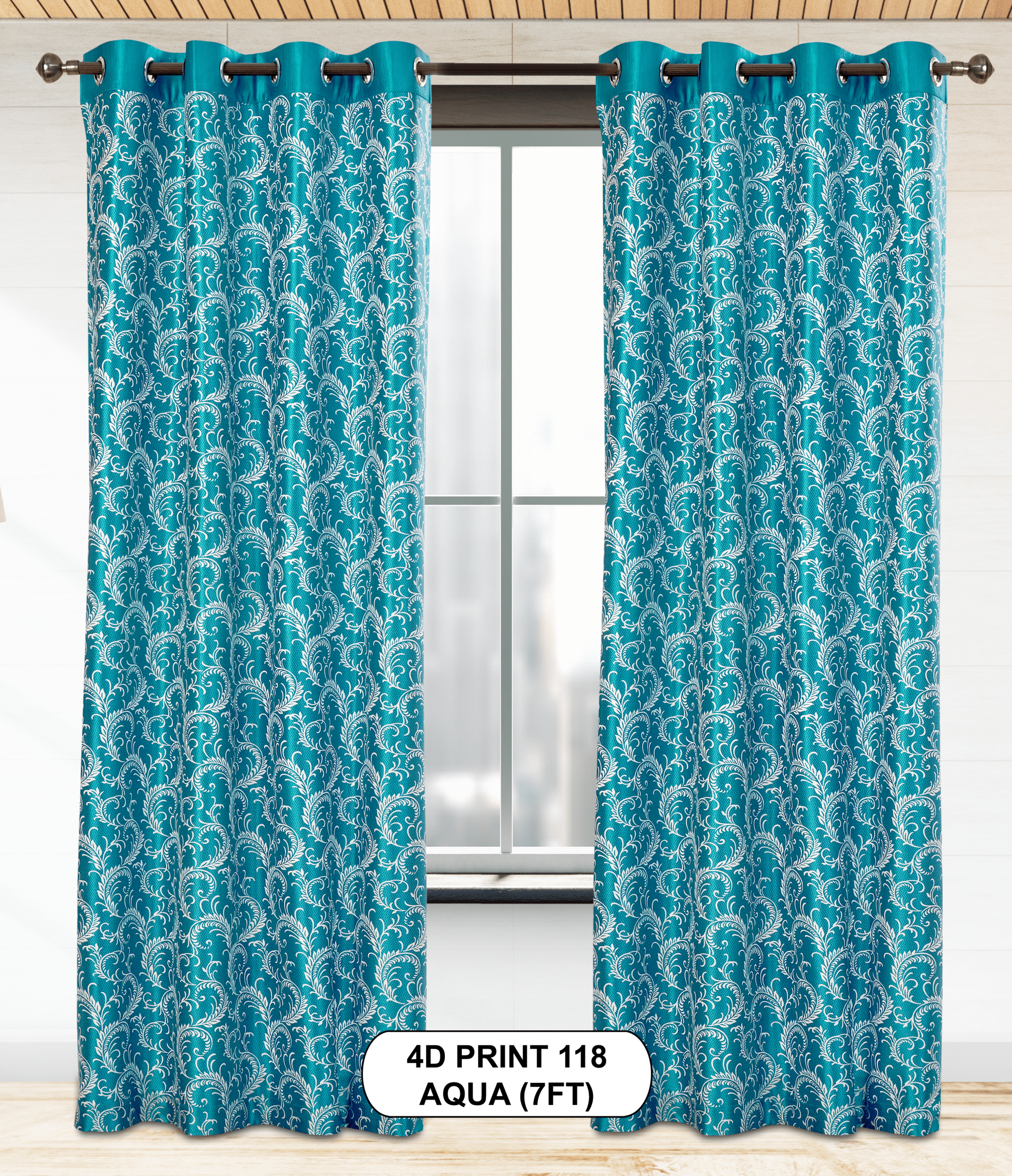 4D Print 118 Curtains | Luxurious Light-Filtering Elegance