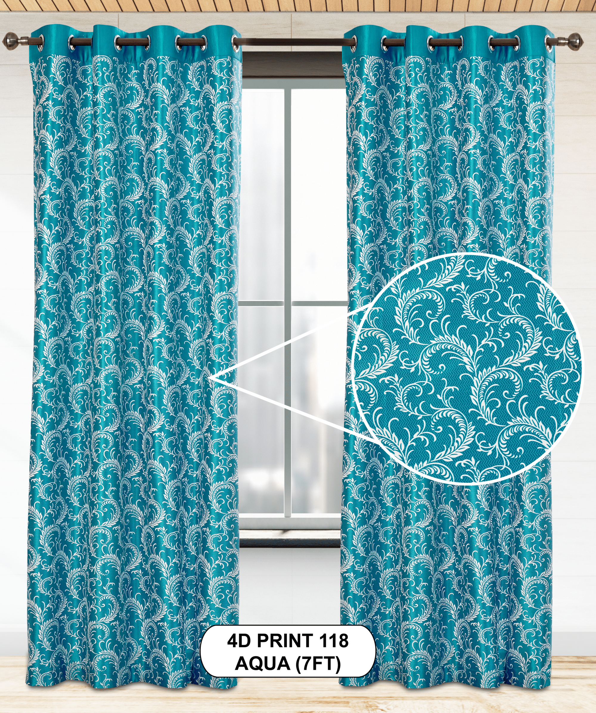 4D Print 118 Curtains | Luxurious Light-Filtering Elegance