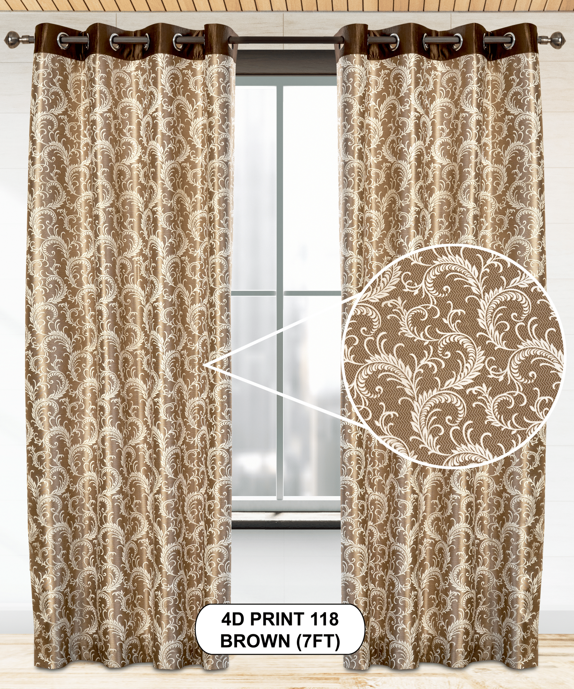 4D Print 118 Curtains | Luxurious Light-Filtering Elegance