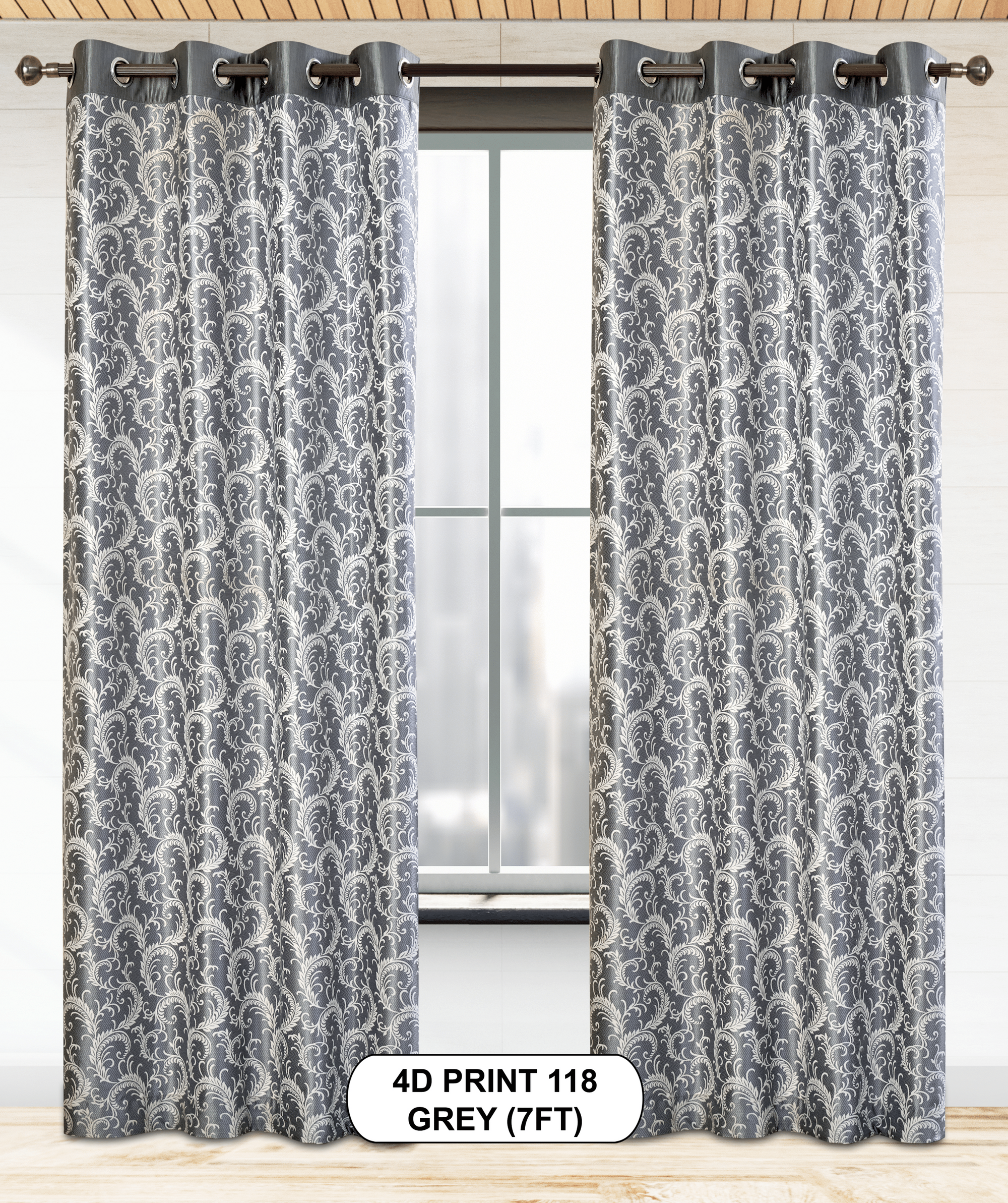 4D Print 118 Curtains | Luxurious Light-Filtering Elegance