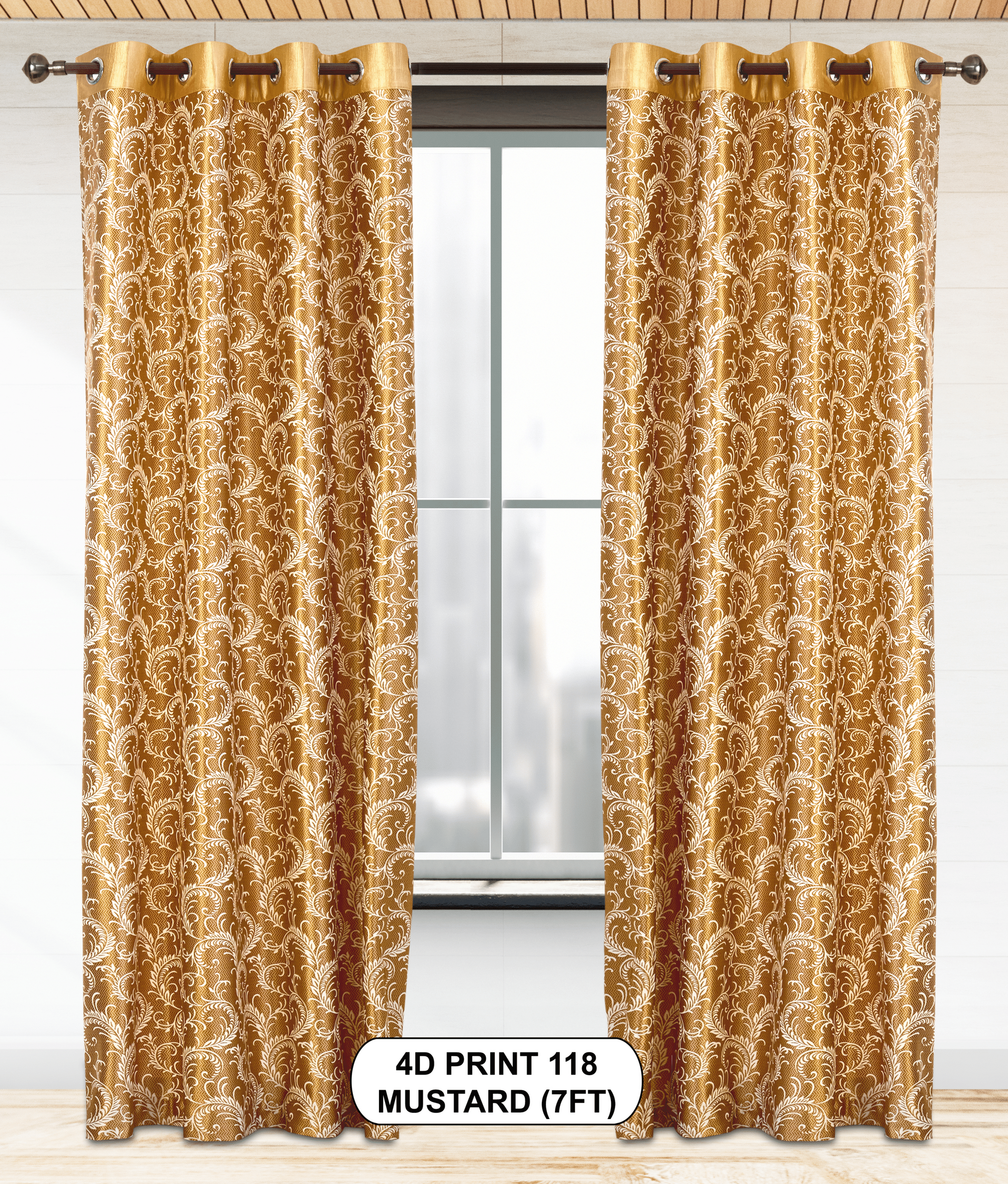 4D Print 118 Curtains | Luxurious Light-Filtering Elegance