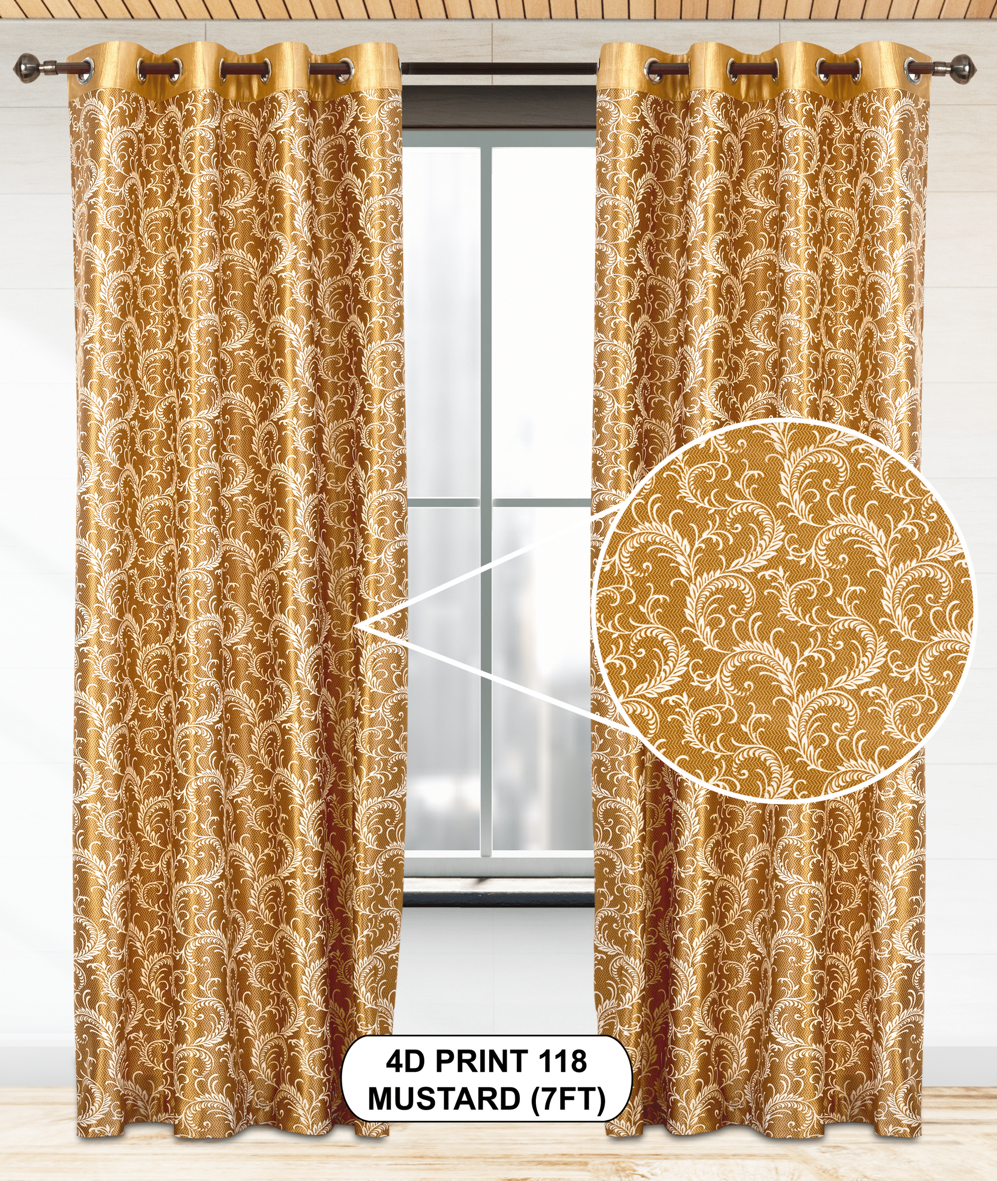 4D Print 118 Curtains | Luxurious Light-Filtering Elegance