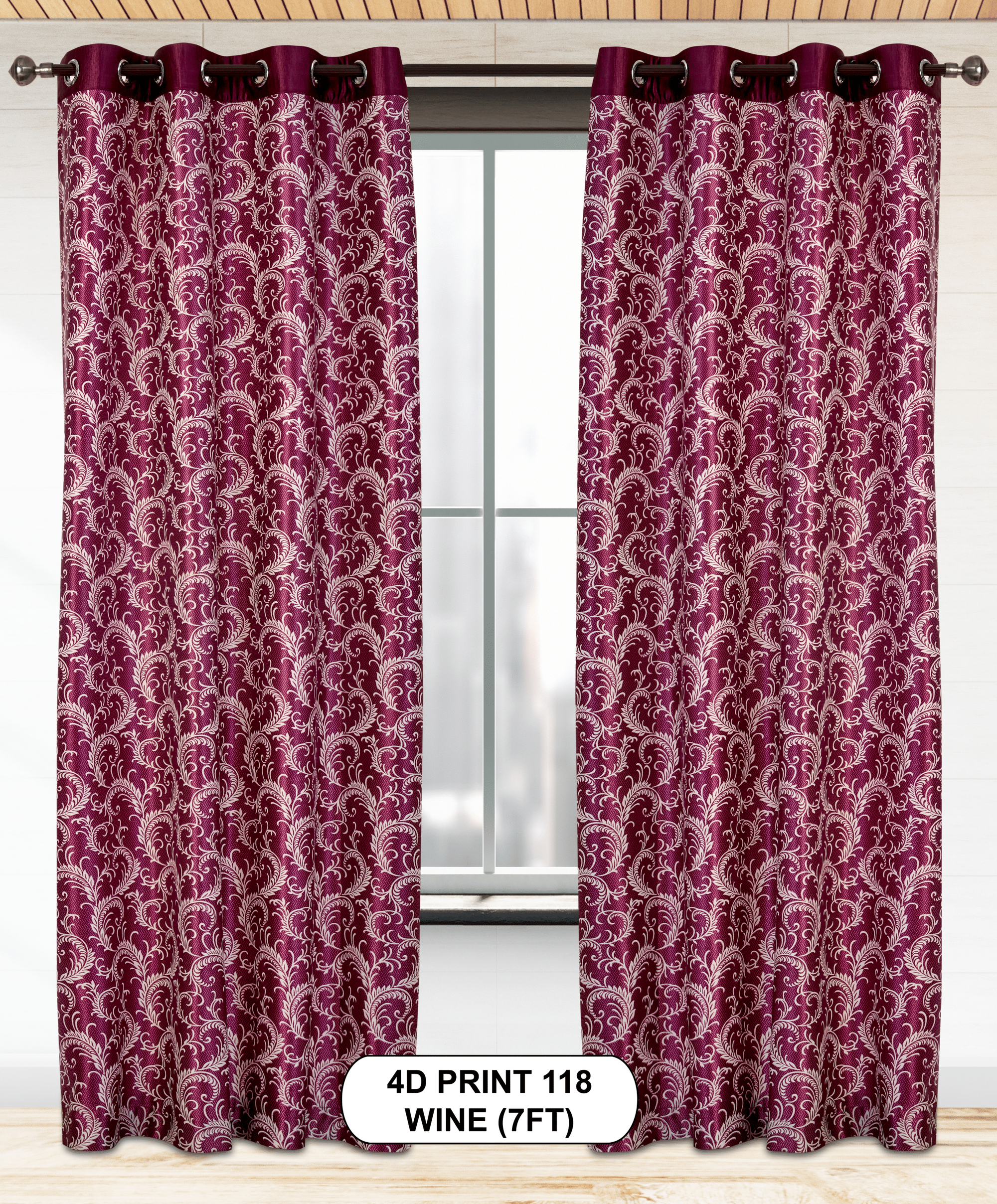 4D Print 118 Curtains | Luxurious Light-Filtering Elegance