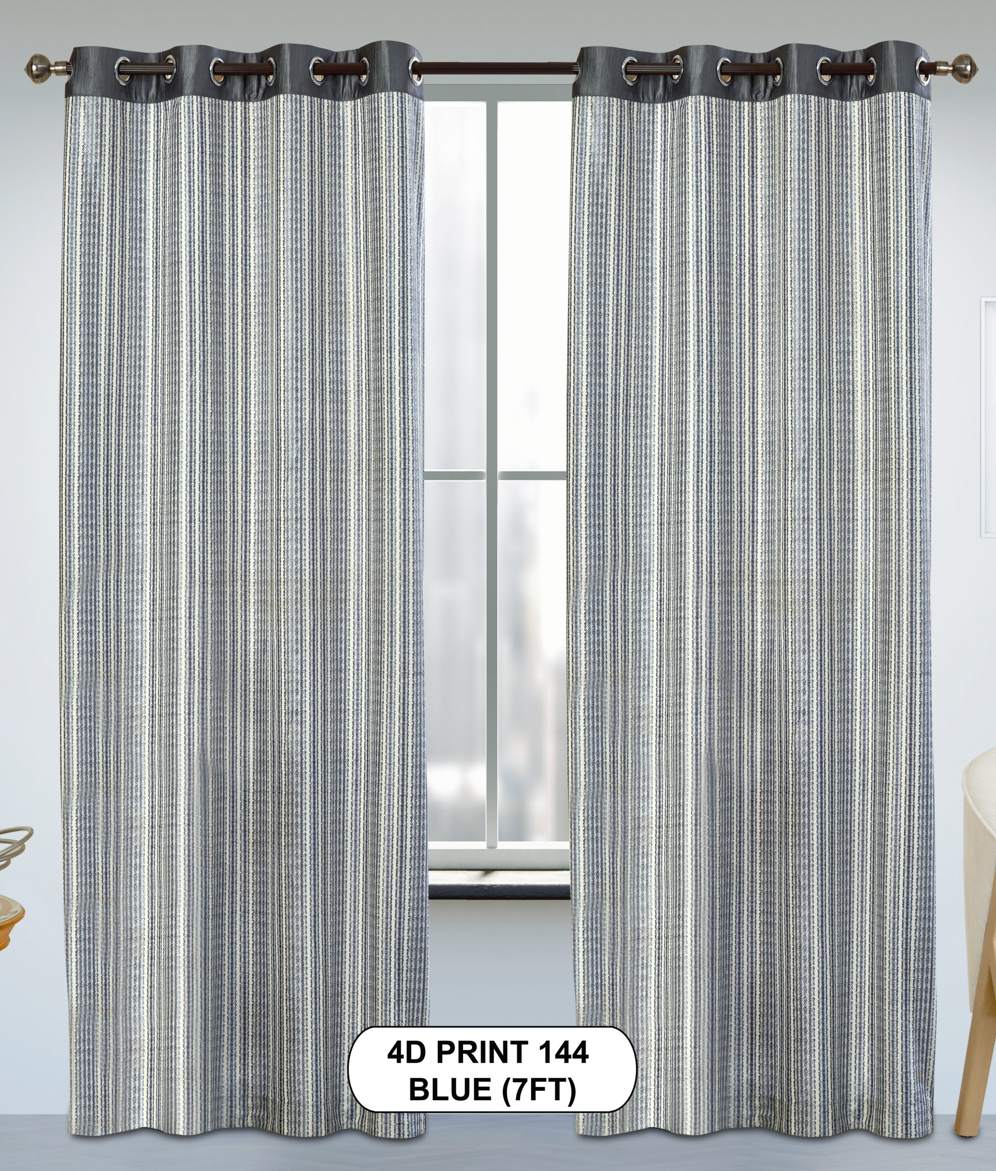 4D Print 144 Curtains | Luxurious Light-Filtering Elegance