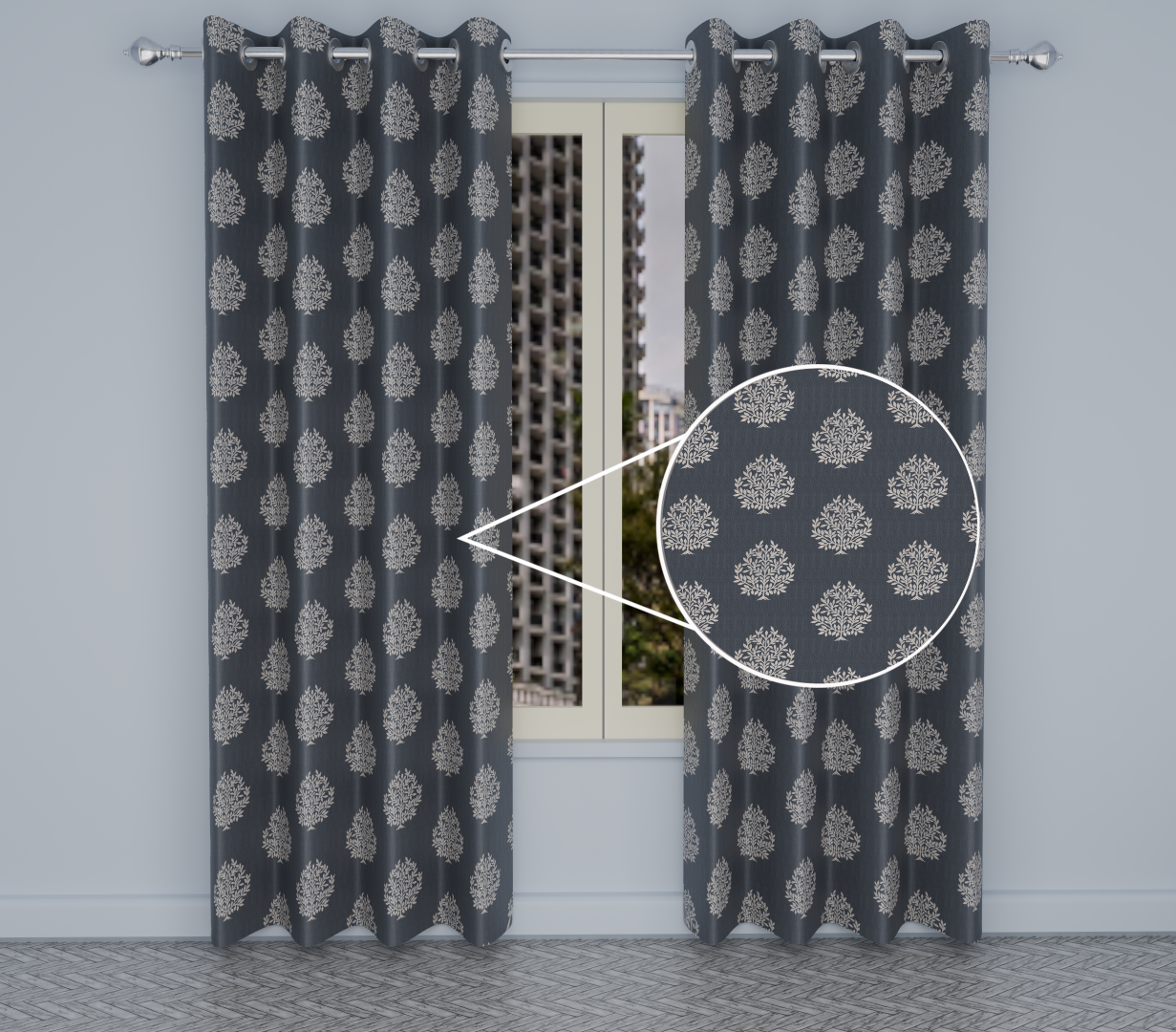 Ice Crush Print 274 Curtains | Light-Filtering Warp Knitted Elegance