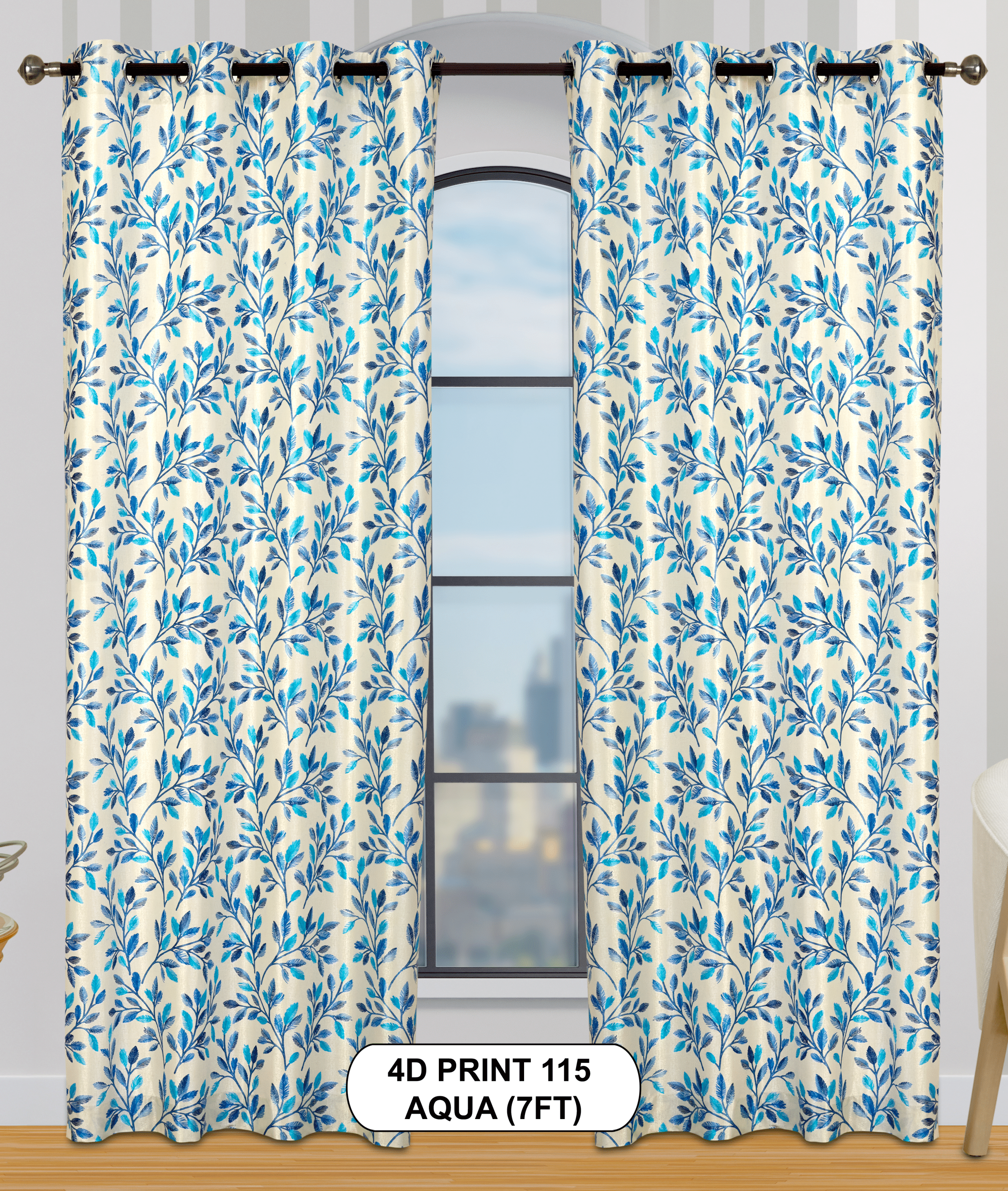 4D Print 115 Curtains | Luxurious Light-Filtering Elegance