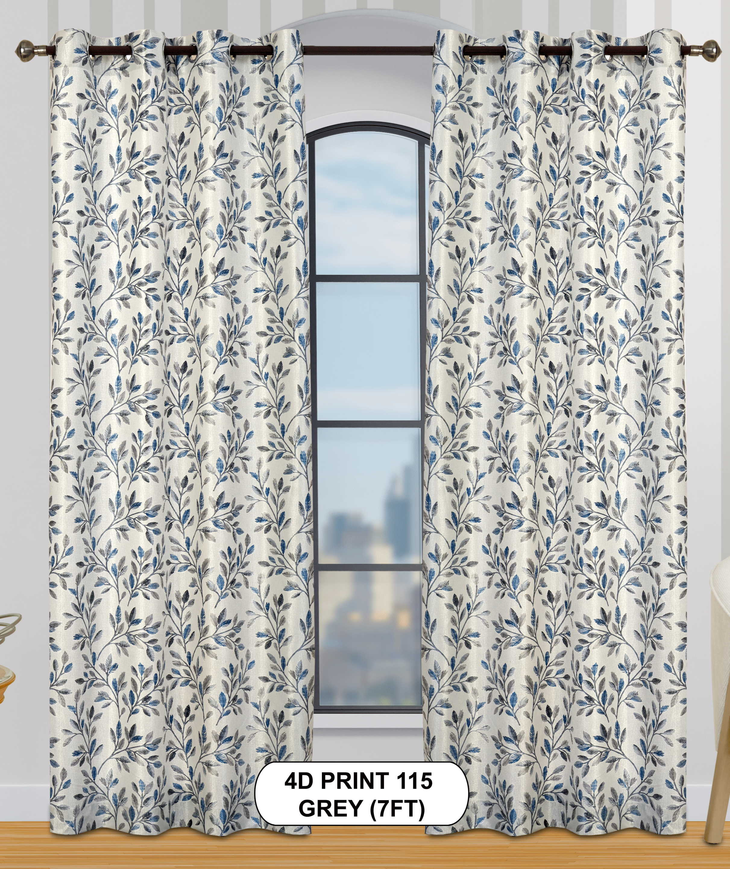 4D Print 115 Curtains | Luxurious Light-Filtering Elegance