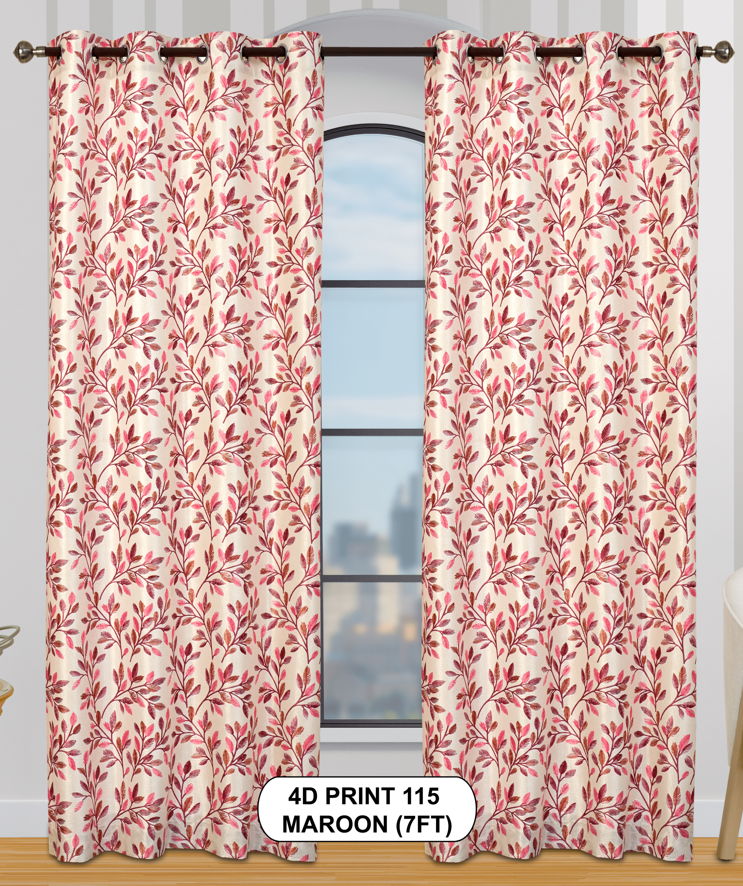 4D Print 115 Curtains | Luxurious Light-Filtering Elegance