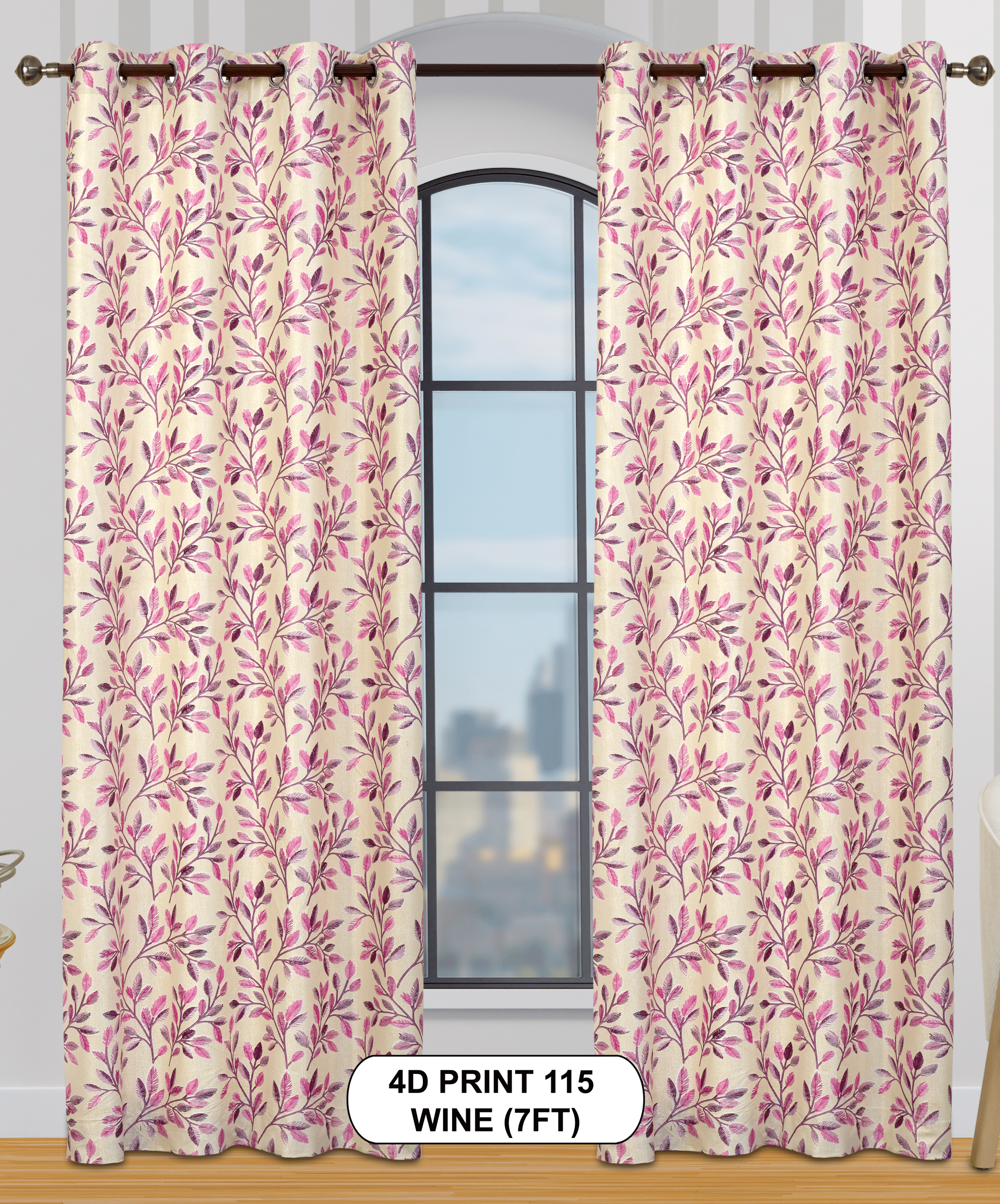 4D Print 115 Curtains | Luxurious Light-Filtering Elegance
