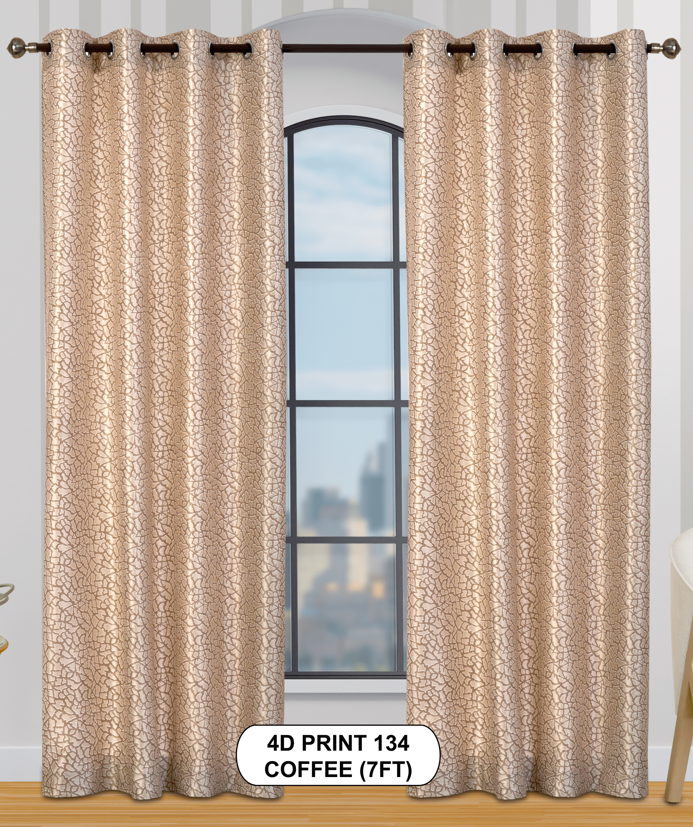 4D Print 134 Curtains | Luxurious Light-Filtering Elegance