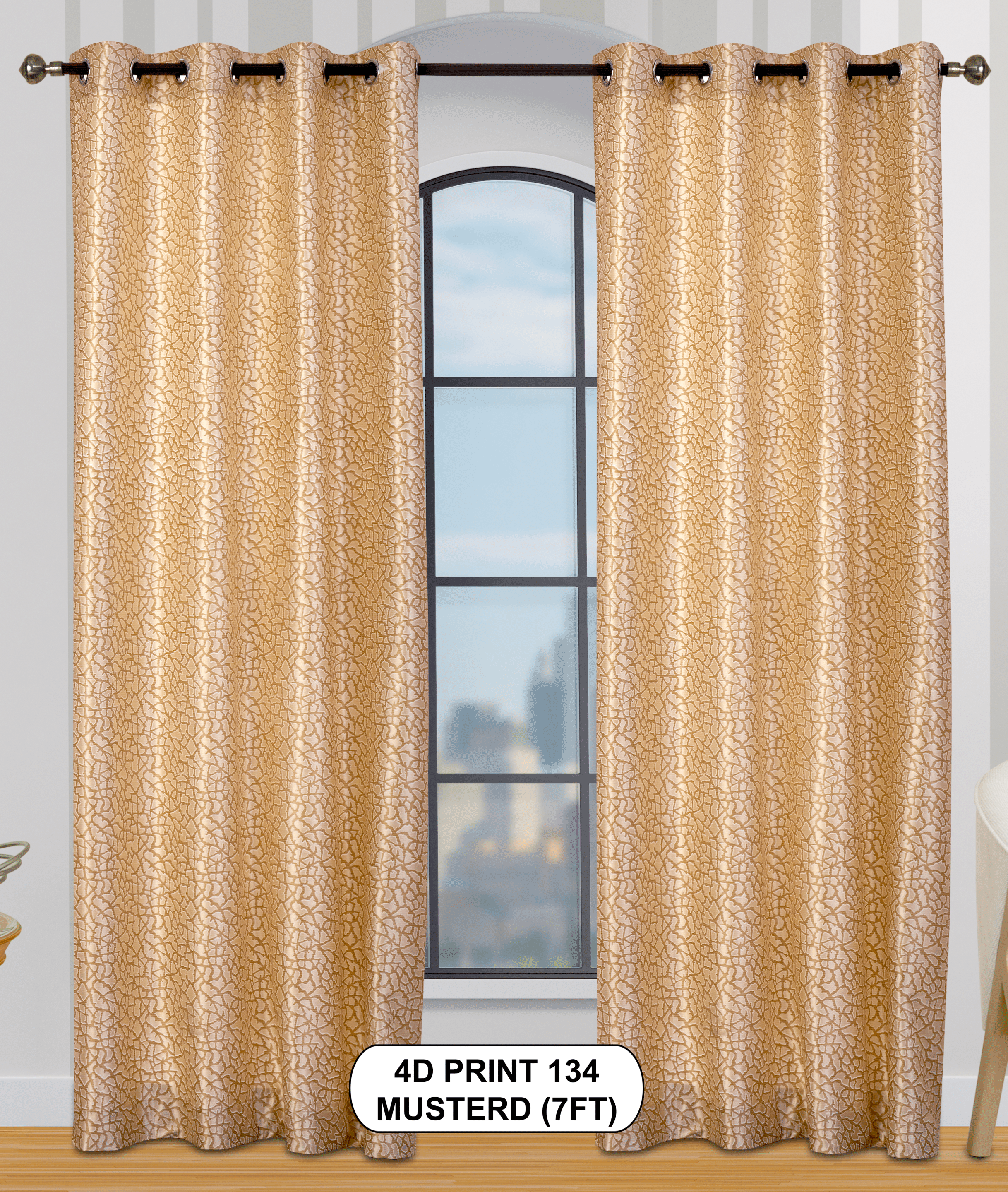 4D Print 134 Curtains | Luxurious Light-Filtering Elegance