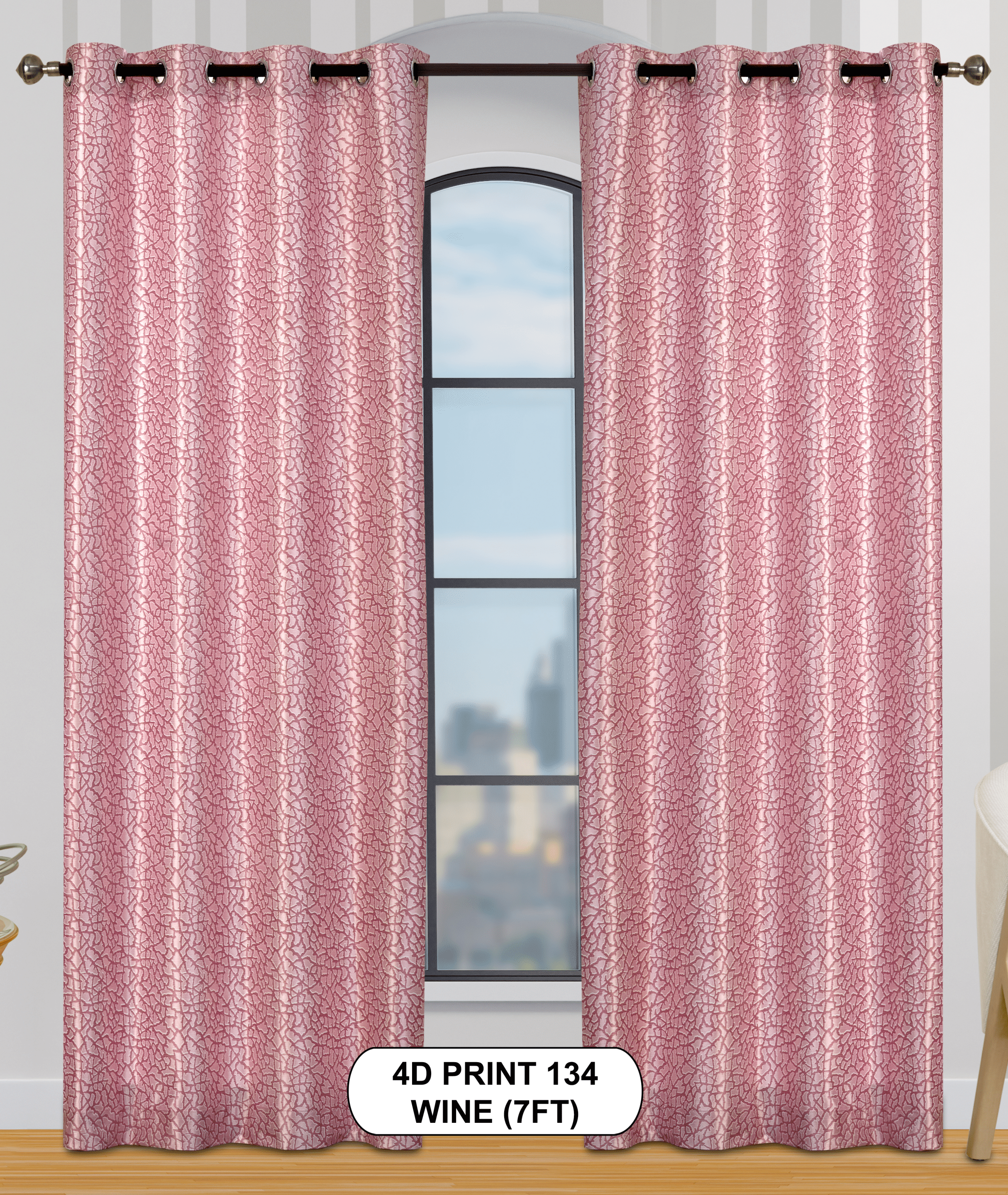 4D Print 134 Curtains | Luxurious Light-Filtering Elegance