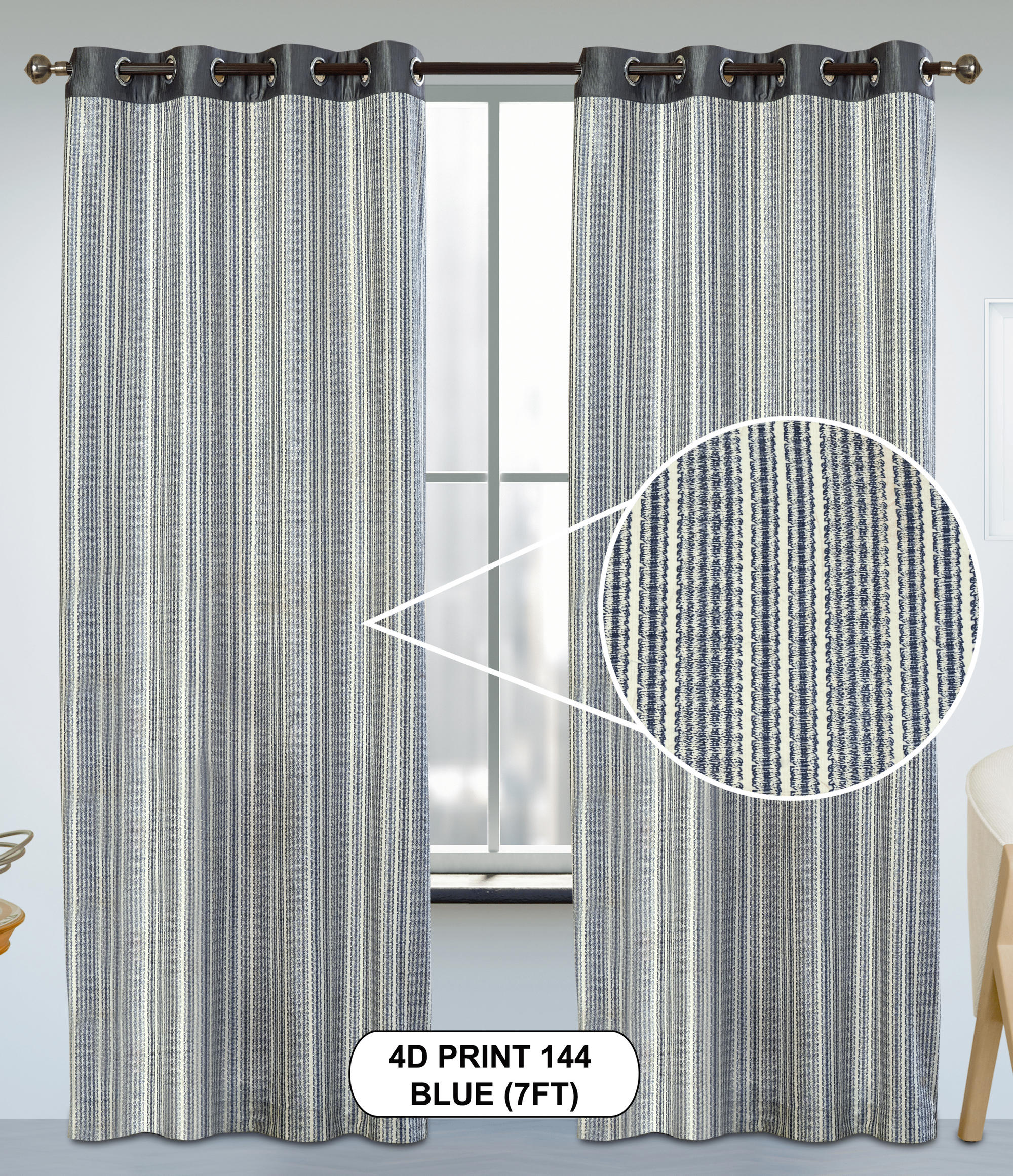 4D Print 144 Curtains | Luxurious Light-Filtering Elegance