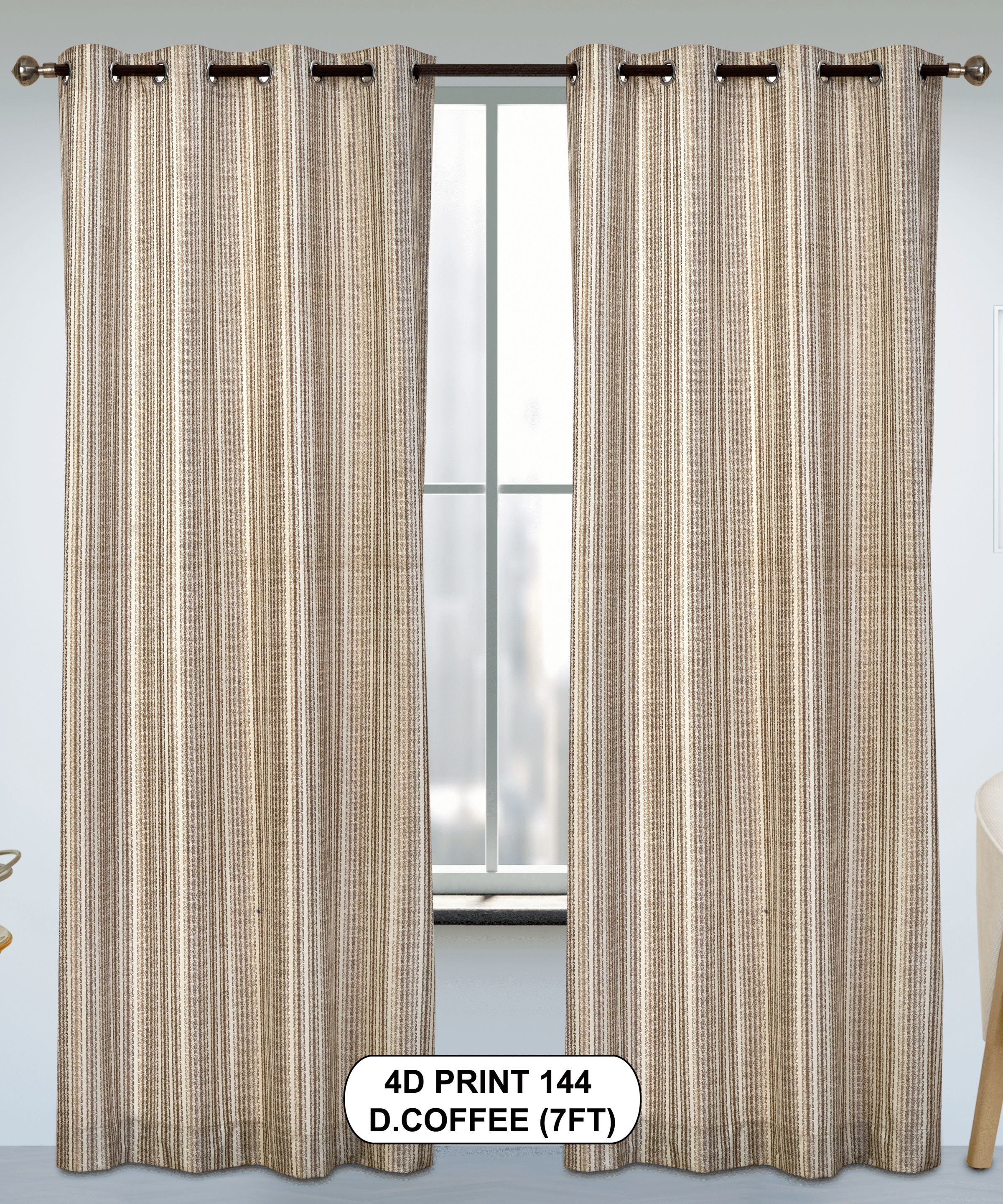 4D Print 144 Curtains | Luxurious Light-Filtering Elegance