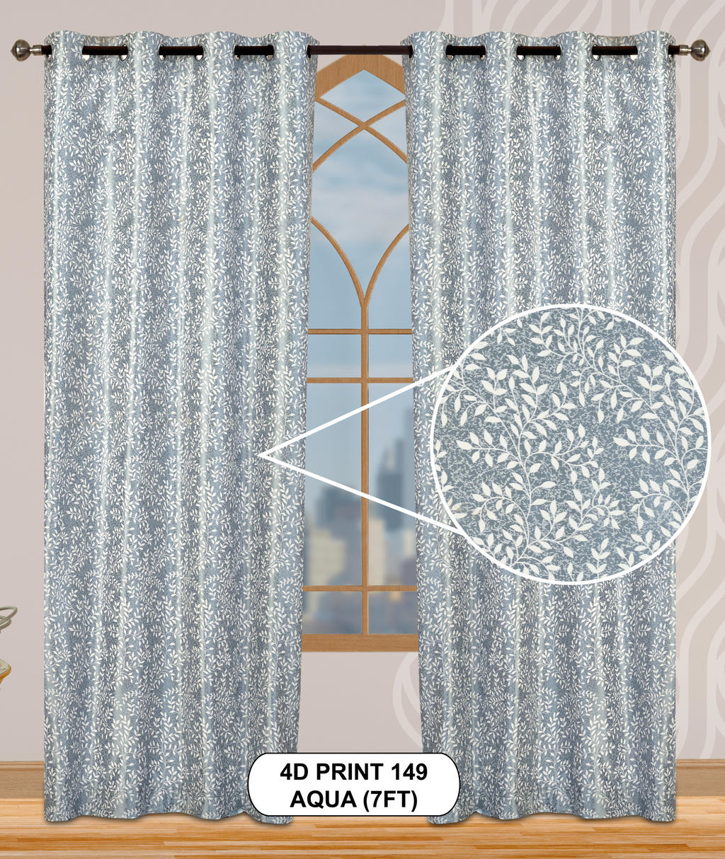 4D Print 149 Curtains | Luxurious Light-Filtering Elegance
