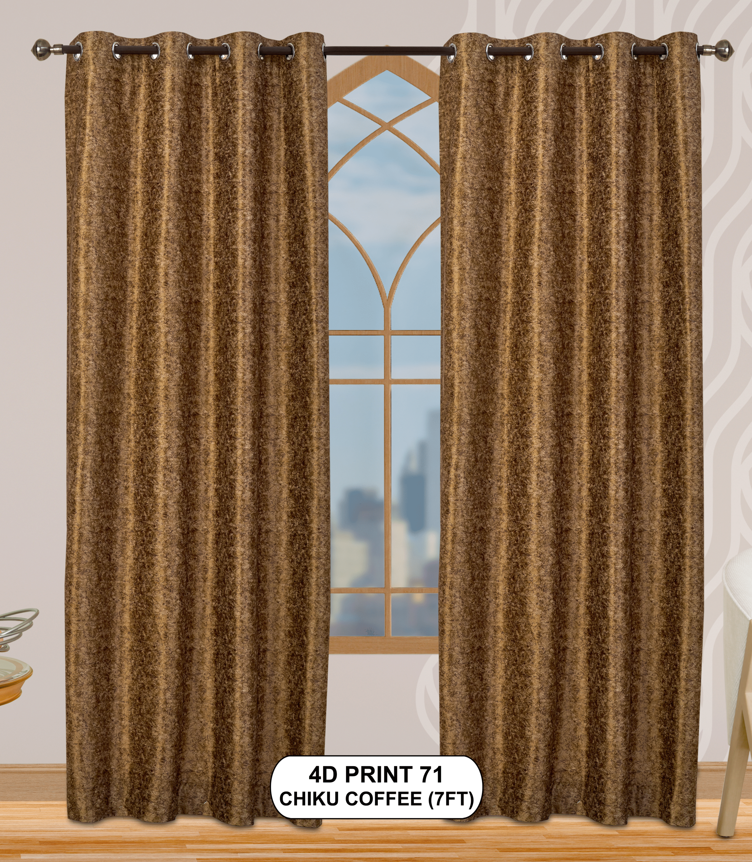 4D Print 71 Curtains | Luxurious Light-Filtering Elegance