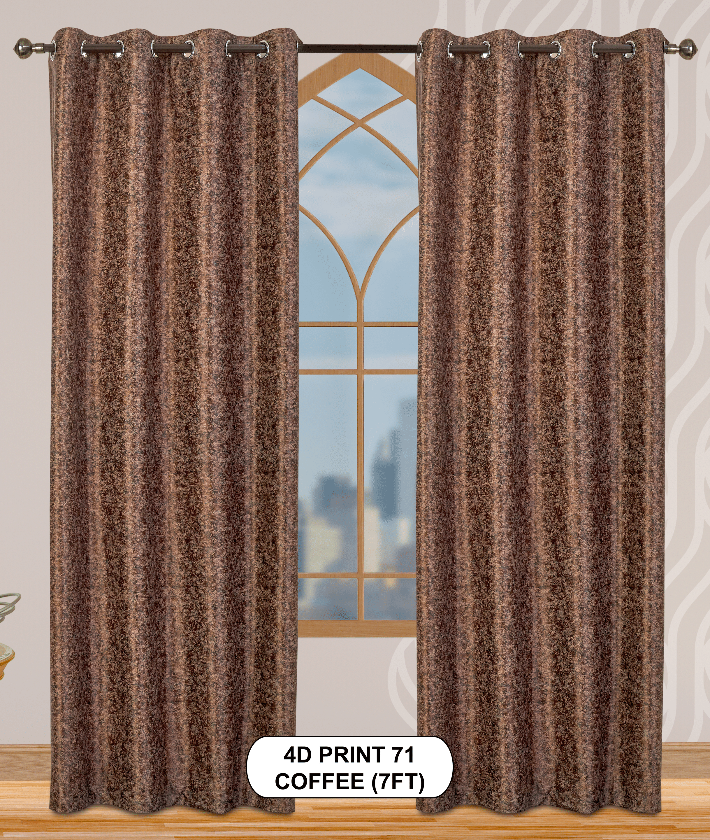 4D Print 71 Curtains | Luxurious Light-Filtering Elegance