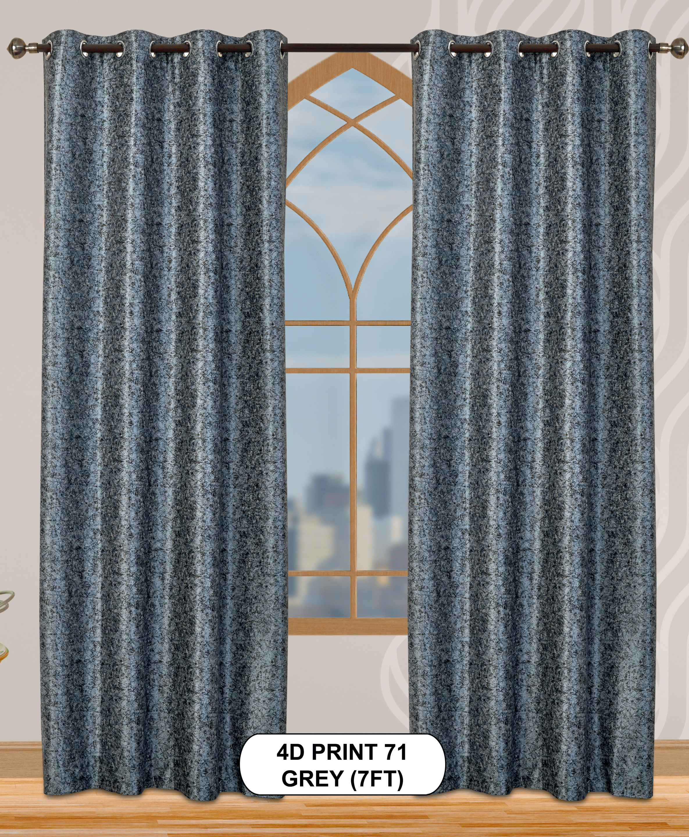4D Print 71 Curtains | Luxurious Light-Filtering Elegance