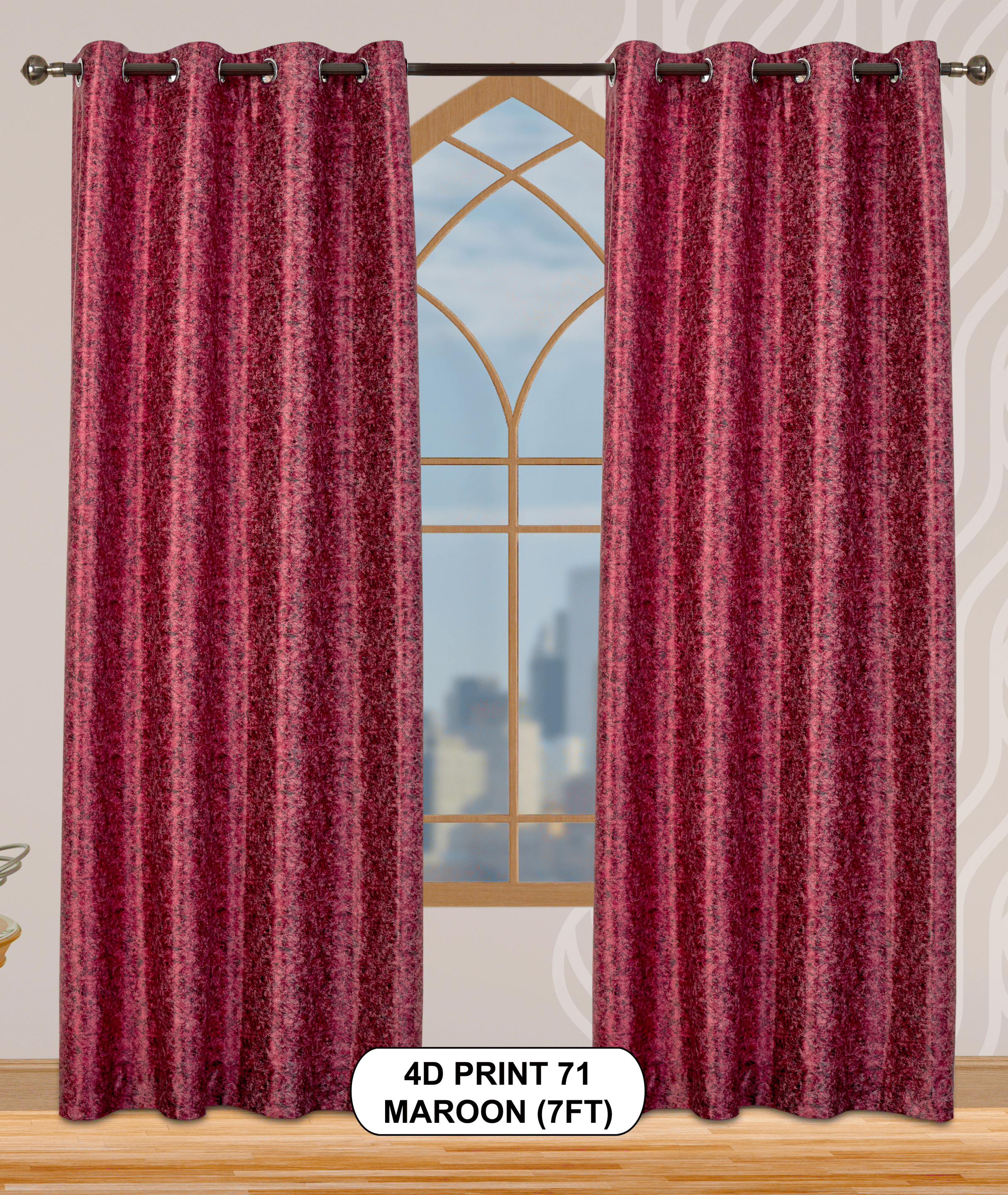 4D Print 71 Curtains | Luxurious Light-Filtering Elegance