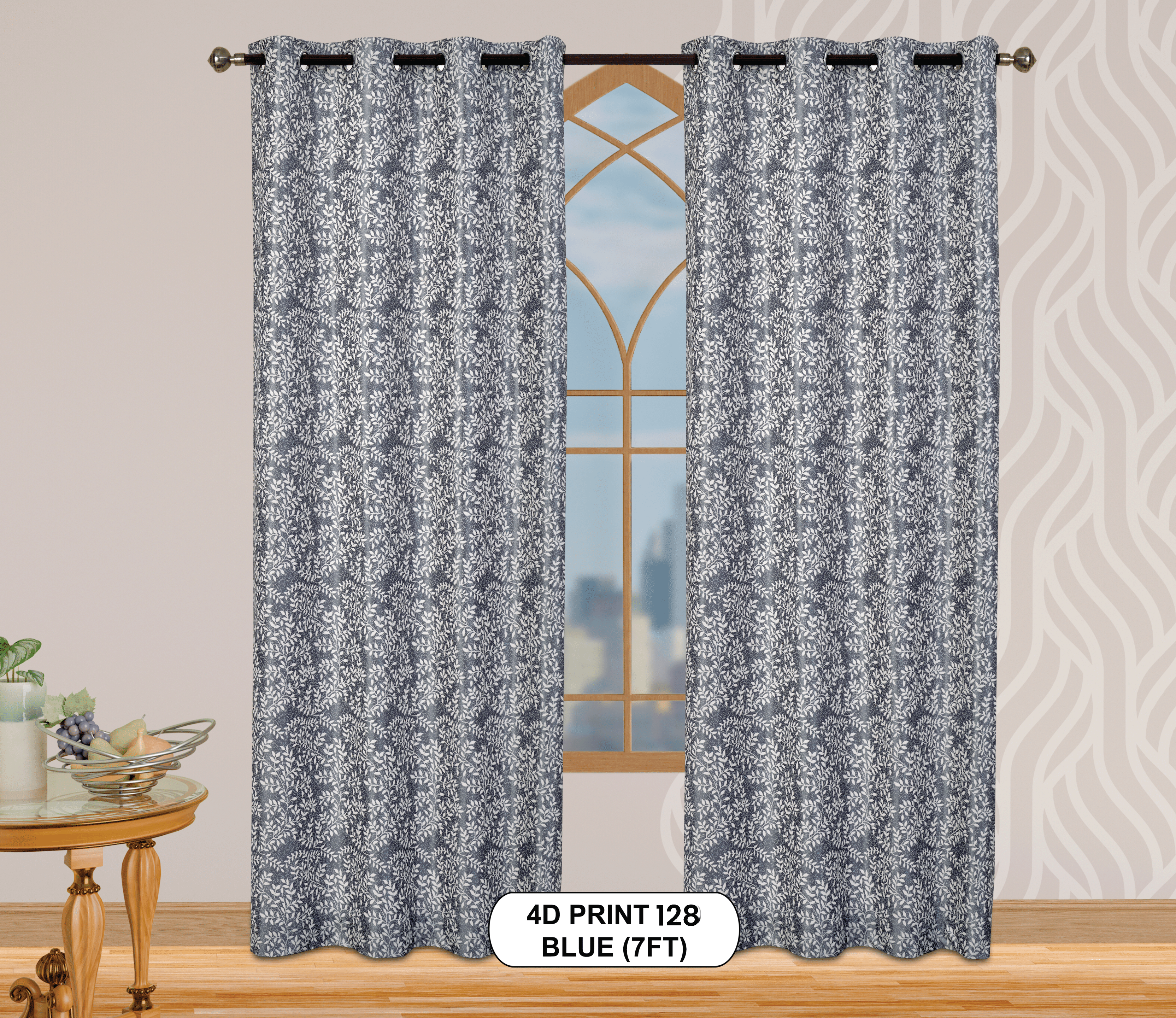 4D Print 128 Curtains | Luxurious Light-Filtering Elegance