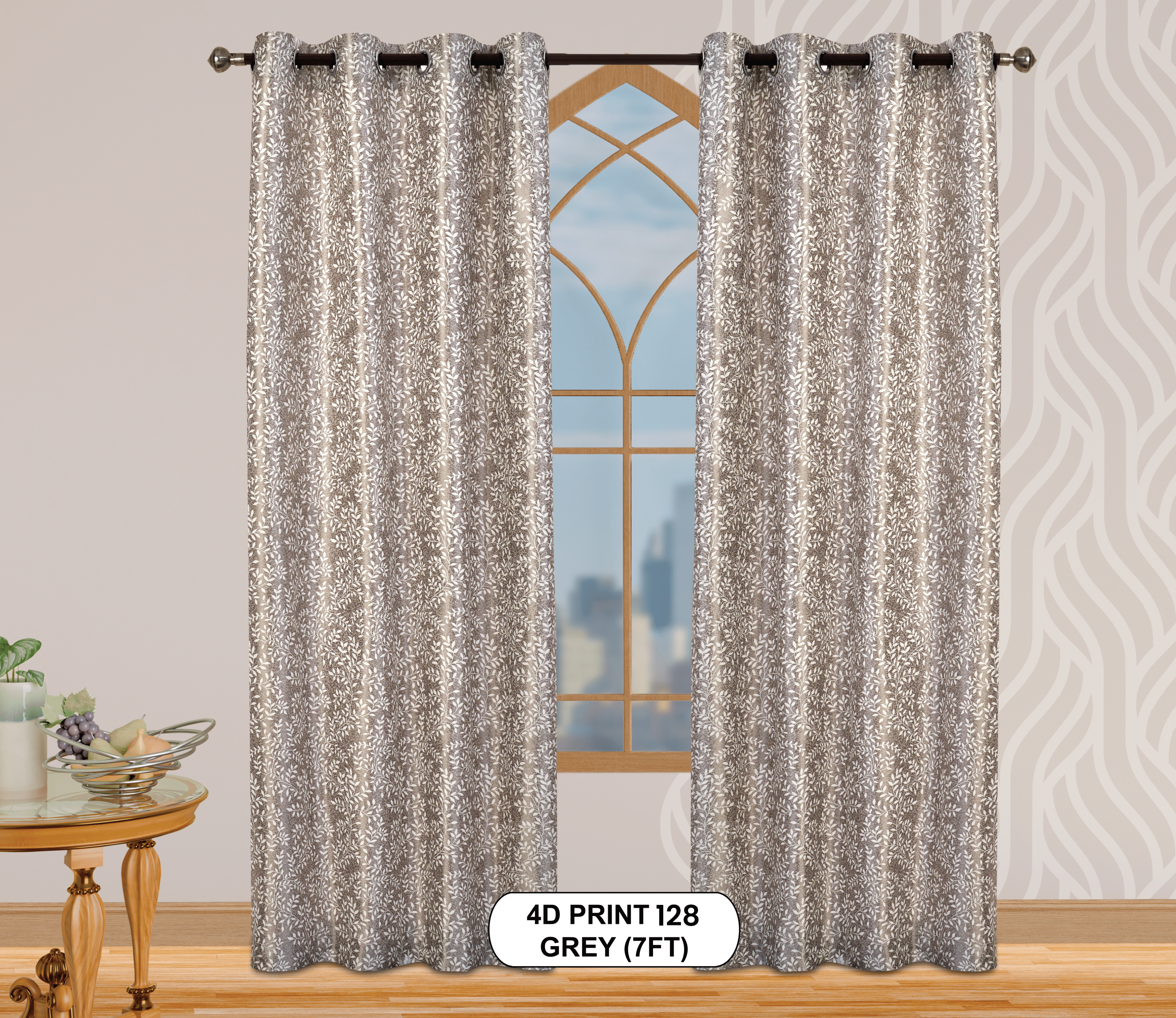 4D Print 128 Curtains | Luxurious Light-Filtering Elegance