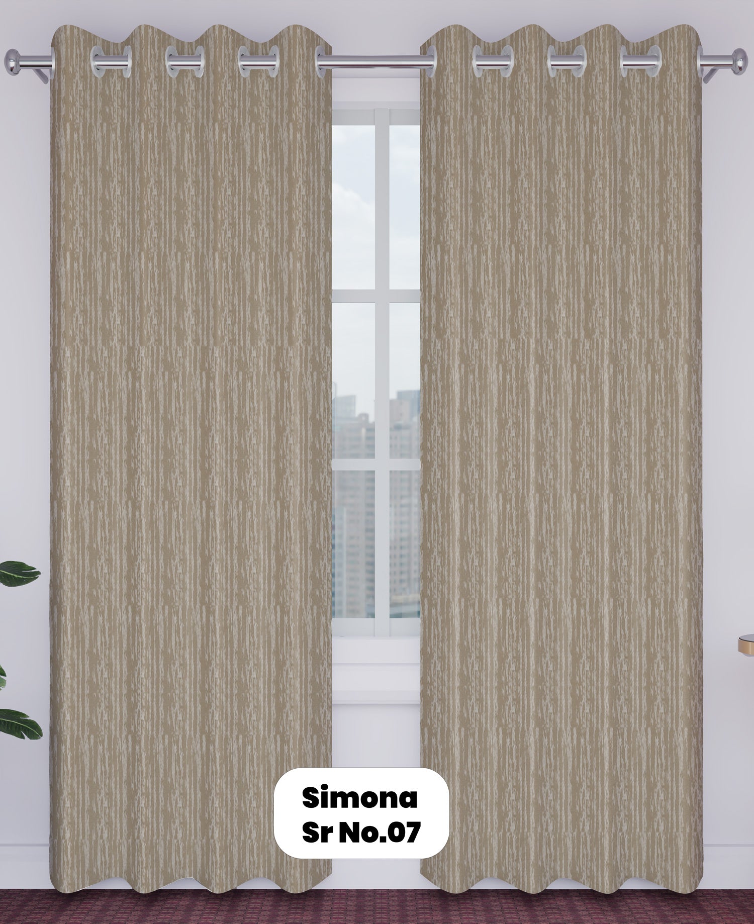 Simona Curtains | Sr.No.05 ,06,07,08-Sheer curtain Fabric| L-Brown curtains| 100% Polyester