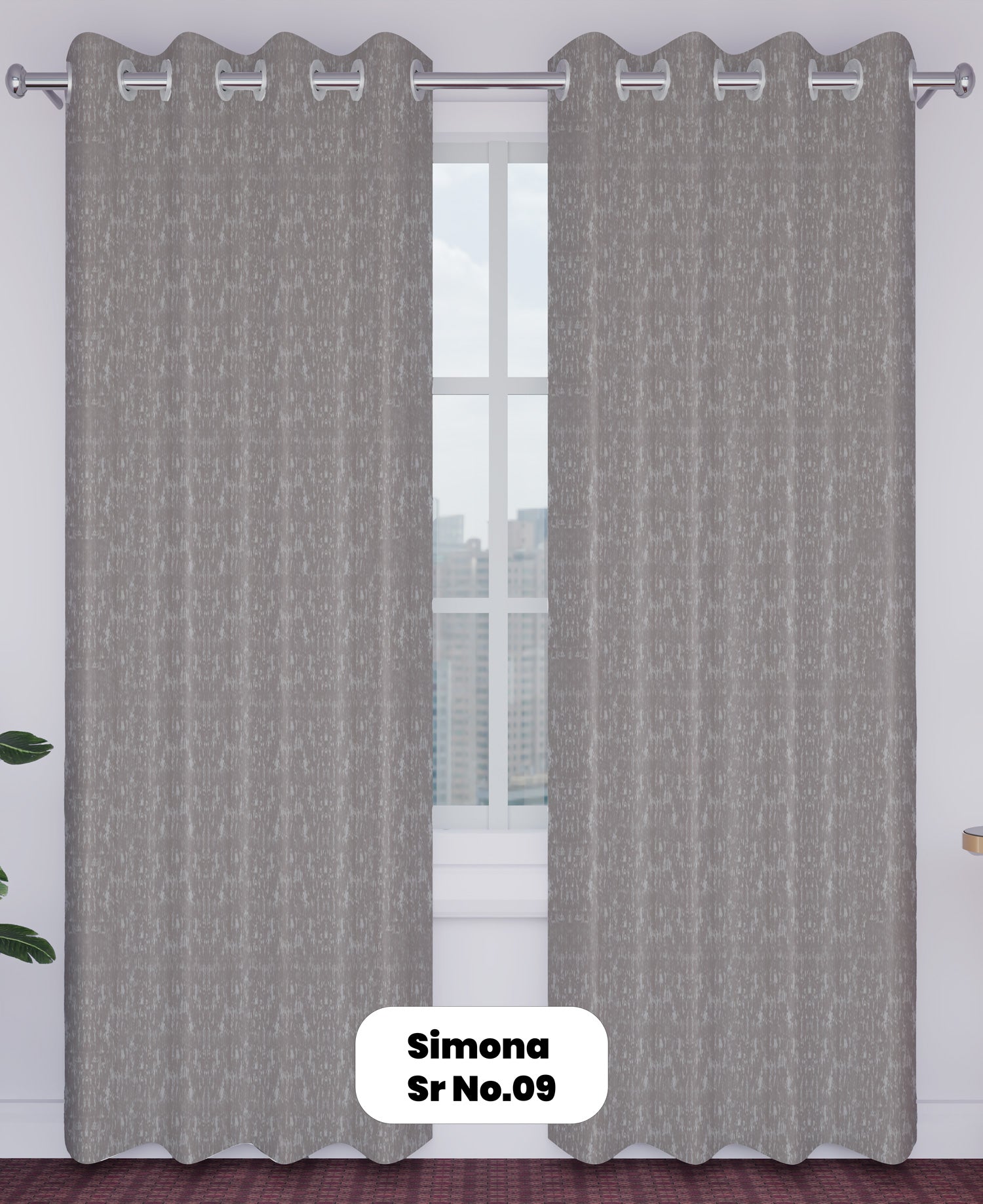Simona Curtains | Sr.No.09 ,10,11,12-Sheer curtain Fabric| Brown curtains| 100% Polyester