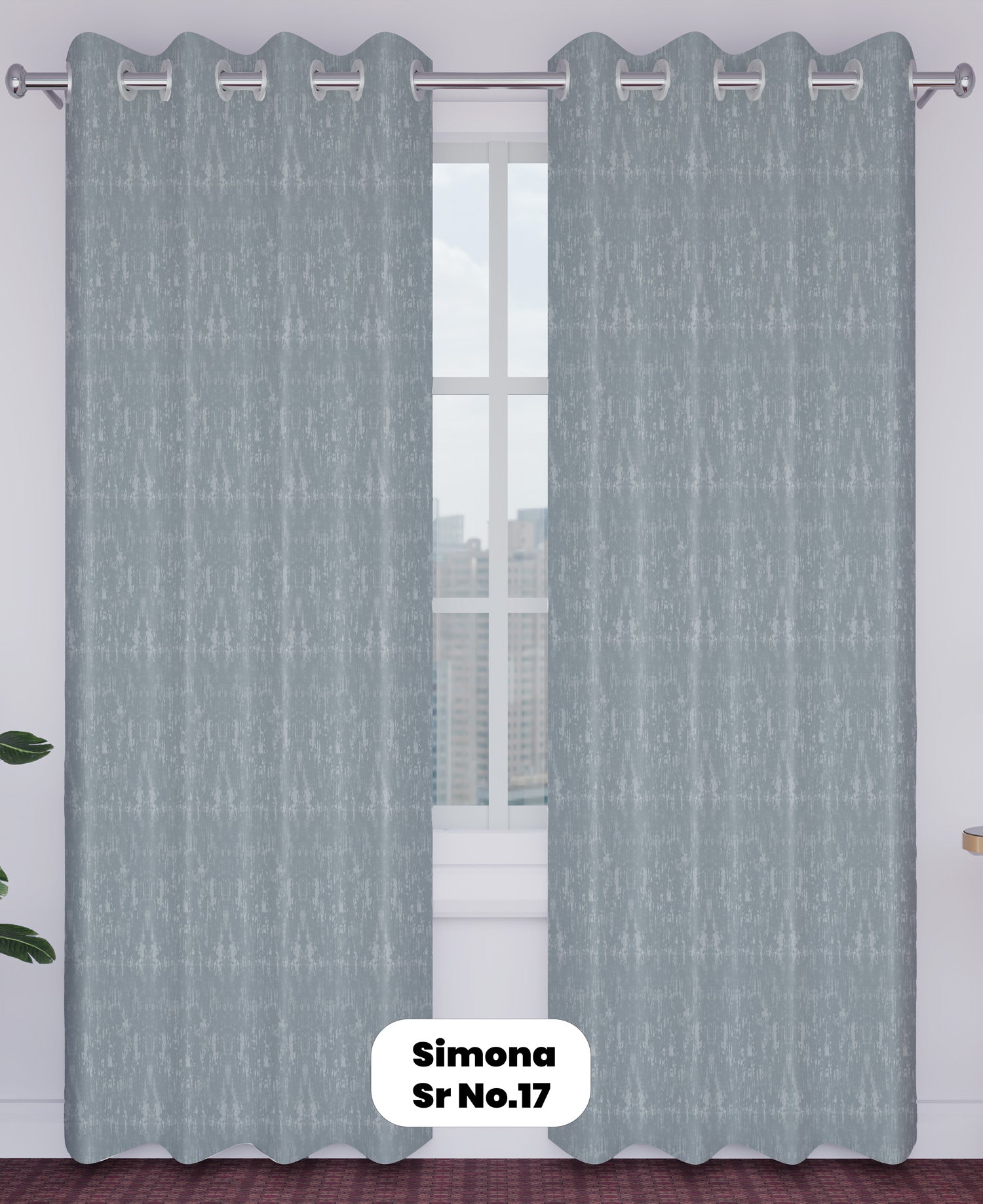 Simona Curtains | Sr.No.17,18,19,20-Sheer curtain Fabric| L-Grey curtains| 100% Polyester