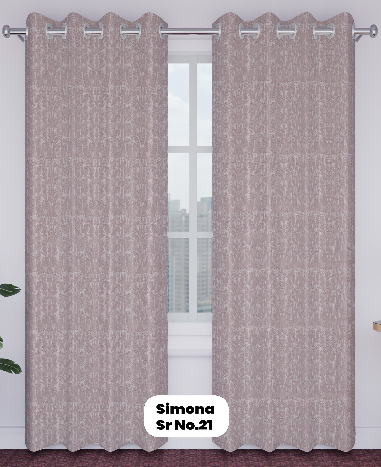 Simona Curtains | Sr.No.21,22,23,24-Sheer curtain Fabric| L-Pink curtains| 100% Polyester